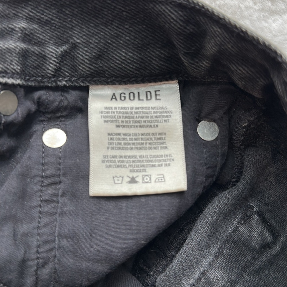 AGOLDE Parker Cut off Denim Shorts in Tidal Washed Black size 25 - Picture 5 of 7